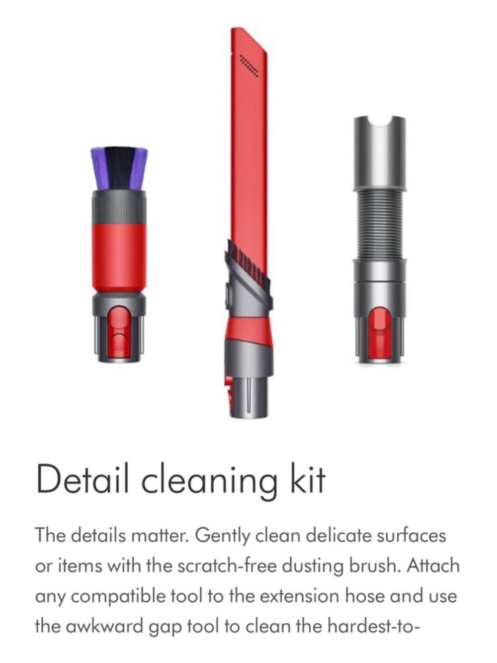 Dyson Detail Cleaning Kit Attachments